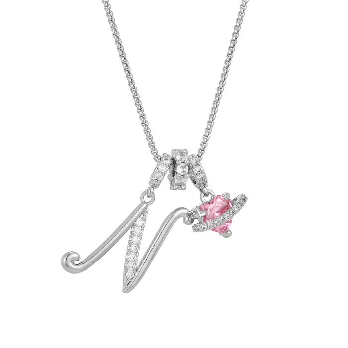 💖Dernier jour : 50 % de réduction ✨ Collier avec pendentif lettre de A à Z et trois breloques🎀