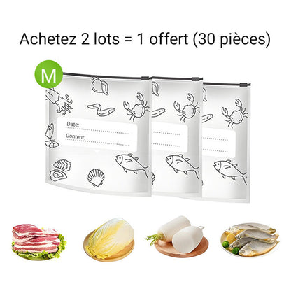 🥢Sac de Conservation en Aluminium Reutilisable et Fermable🌍Parfait pour Stocker et Protéger Vos Aliments!