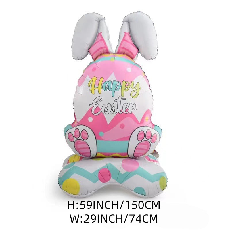 🐰 50% DE RÉDUCTION ! 🎉 Ballons 3D sur Pied pour Pâques – Géants Lapin/Carotte/Poussin/Œuf – Décoration Festive, Gonflage à l'Air & Parfait pour Enfants/Jardin 🌷