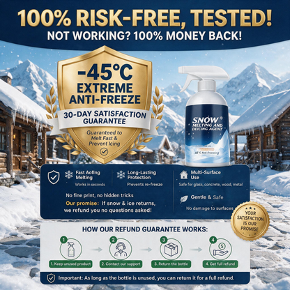 🧊 Produit hautement efficace pour faire fondre la neige et la glace ; adapté au déneigement de grandes surfaces et au dégivrage des véhicules.