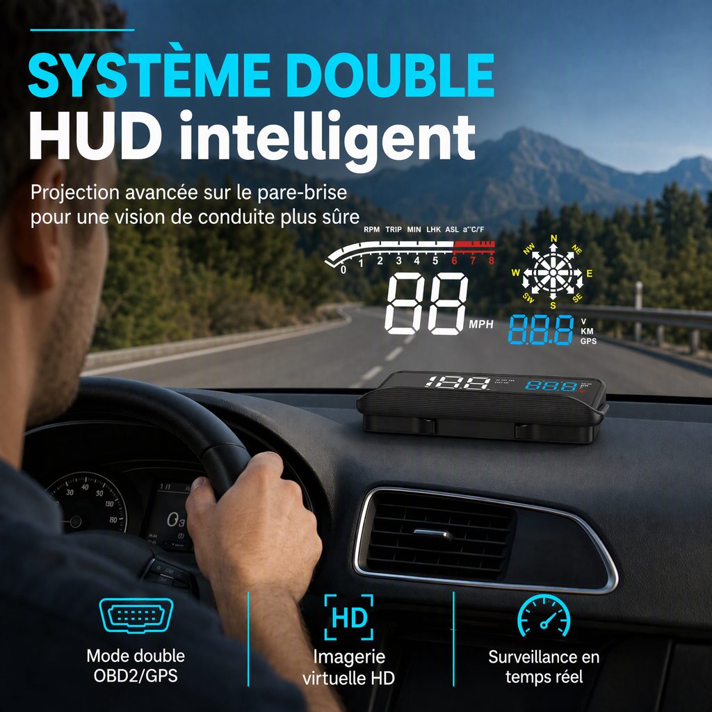 🛒🚘 Affichage tête haute universel pour voitures – technologie et sécurité à chaque trajet. Commandez maintenant !