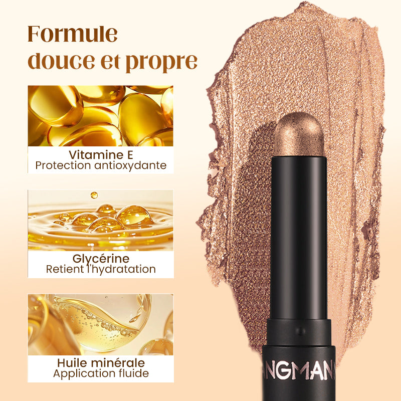 📢📢50 % de réduction !! ⏰8 couleurs de fards à paupières pailletés en stick, waterproof, longue tenue et multi-usage