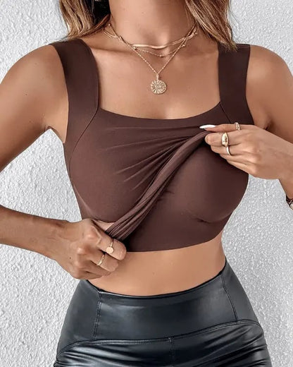 Débardeur Femme Ultra Confortable 😌 à Encollure U | Avec Soutien-gorge Intégré pour un Look Parfait 💫✨