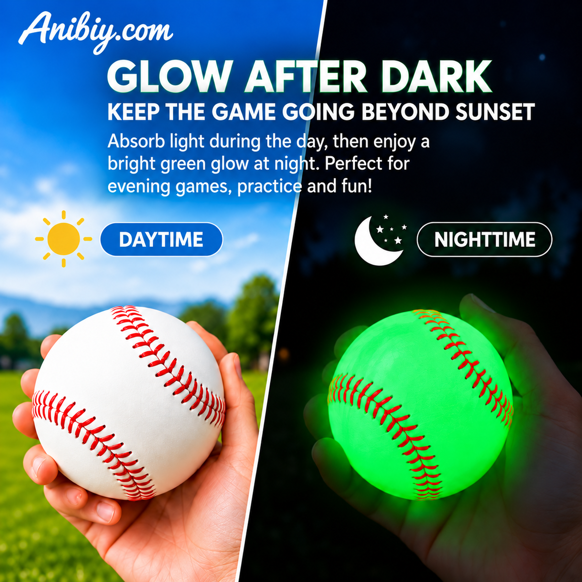 Glow-in-the-Dark Baseball &amp; Softball – Light Up Your Game, Day or Night!