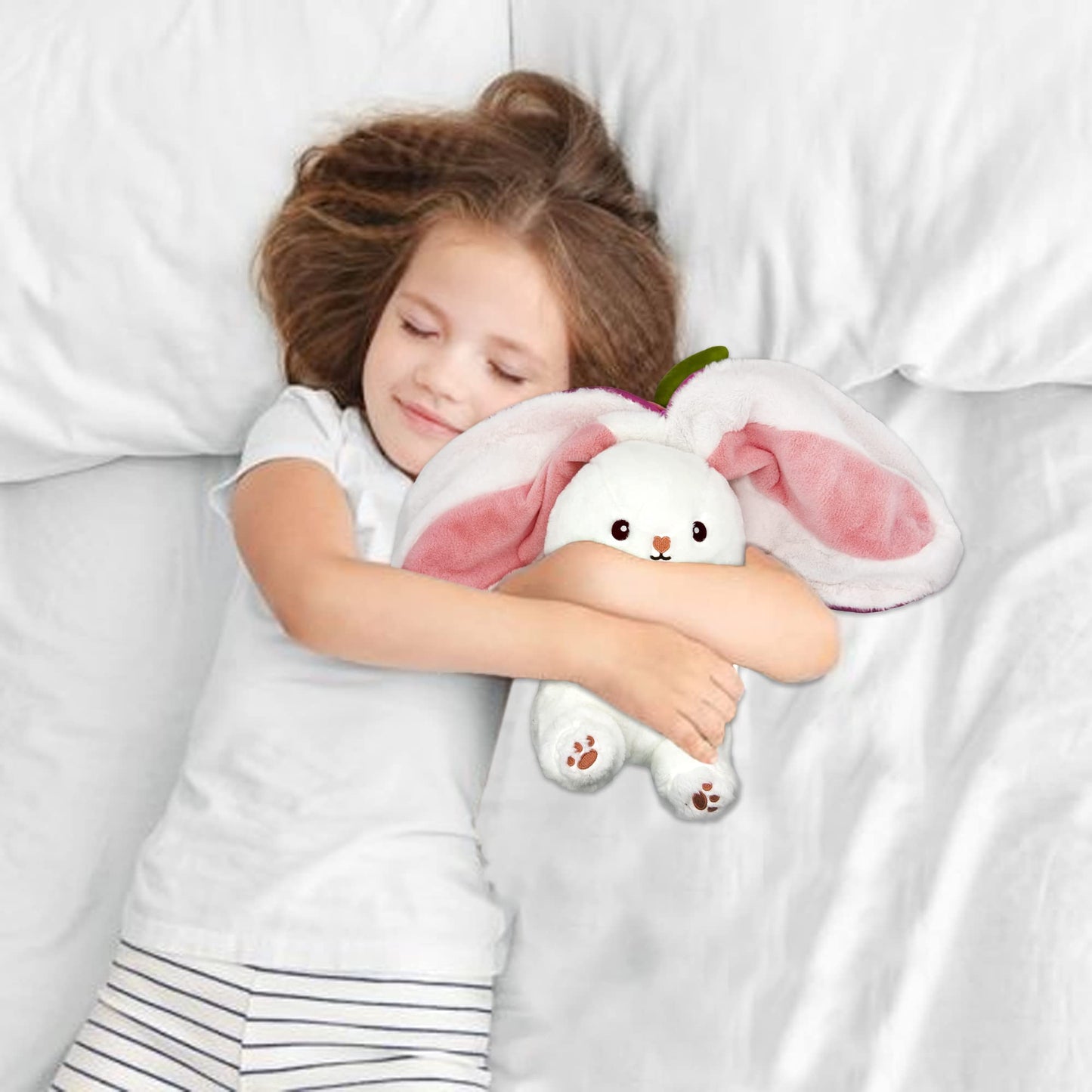🍓 Promotion Éclair 🍓 Strawberry Bunny se transforme en petit lapin 🎀 Peluche fruitée trop mignonne 🐰