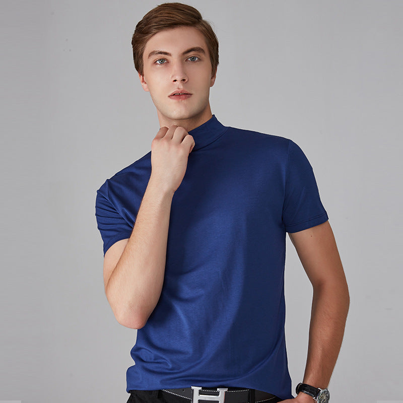 🔈🔈 Soldes 2026 - 50 % DE RÉDUCTION 🎁 T-shirt slim fit à col montant pour homme