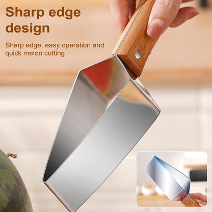 🔥 PROMO LIMITÉE 50% DE RÉDUCTION ! 🍉 Coupe-Pastèque Multifonction en Acier Inoxydable – Design Triangle, Capuchon de Protection ✂️