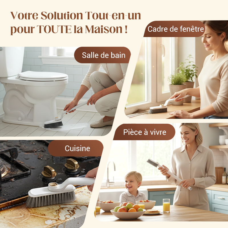 🎁VENTE DU DERNIER JOUR - 50 % DE RÉDUCTION🎁Brosse de nettoyage de crevasses rotative multifonction 3 en 1