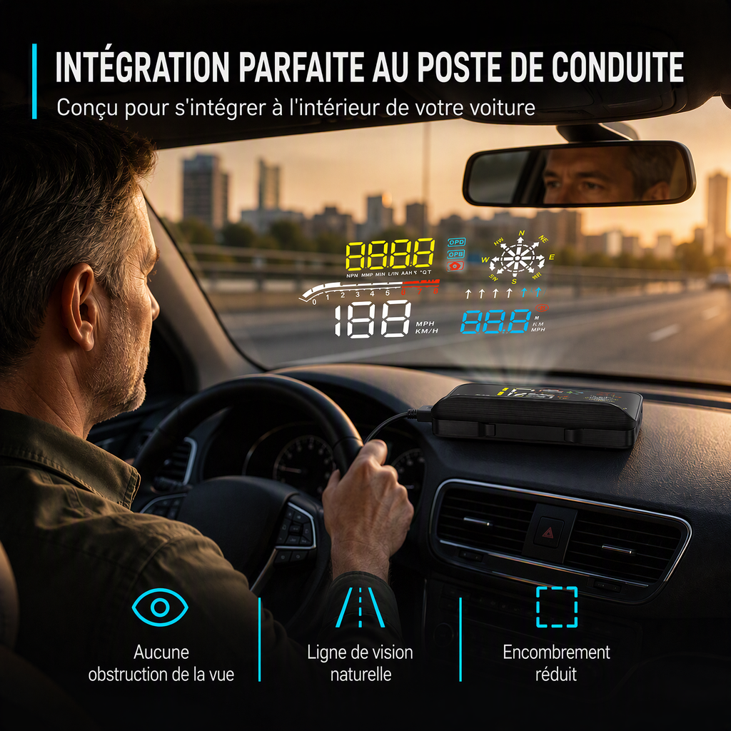 🛒🚘 Affichage tête haute universel pour voitures – technologie et sécurité à chaque trajet. Commandez maintenant !