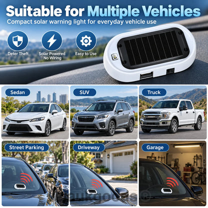 🚗 50% DE RÉDUCTION! 🚨 Lampe clignotante LED antivol solaire – Capteur jour/nuit & sans fil ✨