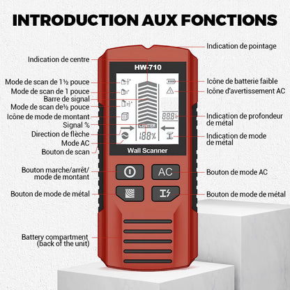 【⏳50% de réduction】Détecteur mural portable multifonction