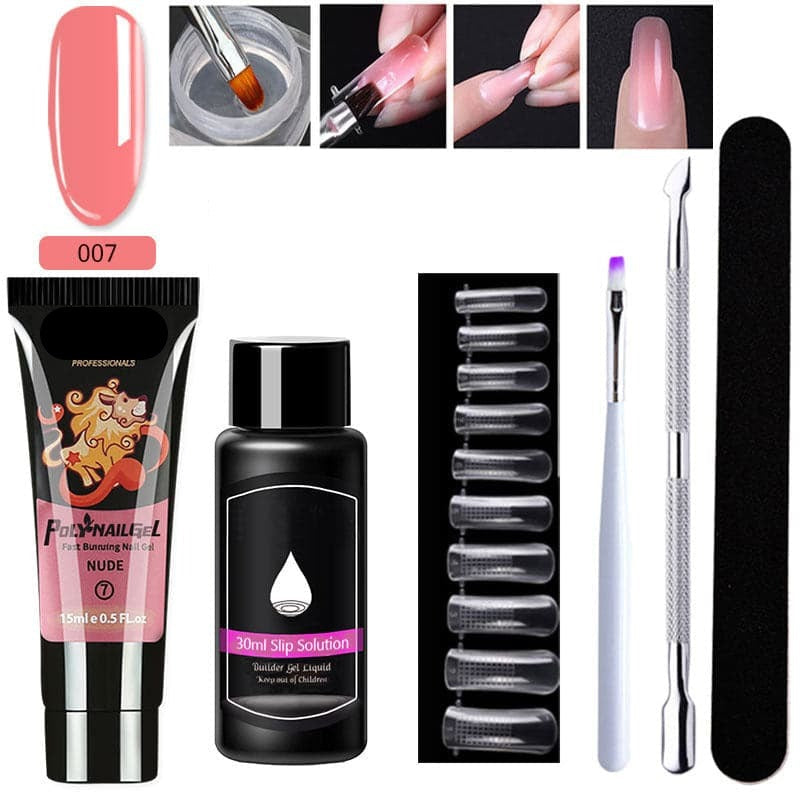 Gel d'extension cristal pour nail art (lot de 7)