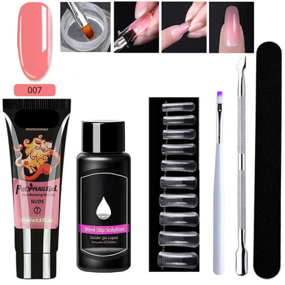 Gel d'extension cristal pour nail art (lot de 7)