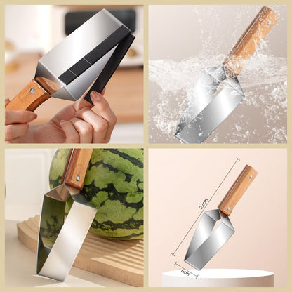 🔥 PROMO LIMITÉE 50% DE RÉDUCTION ! 🍉 Coupe-Pastèque Multifonction en Acier Inoxydable – Design Triangle, Capuchon de Protection ✂️