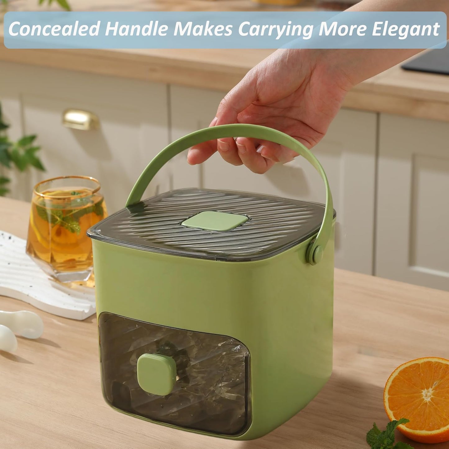 🧊Machine à glace portable avec couvercle et bac de rangement (48 glaçons)