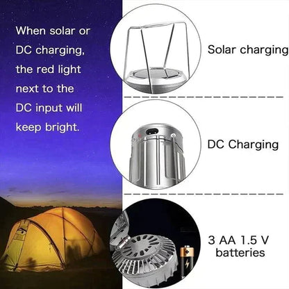 📢📢50 % DE RÉDUCTION !!⏰Ventilateur électrique portable extensible à batterie solaire au lithium + lampe de secours
