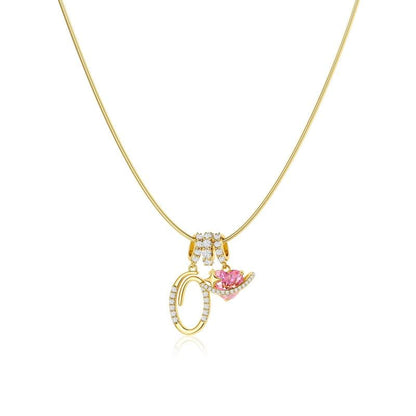 💖Dernier jour : 50 % de réduction ✨ Collier avec pendentif lettre de A à Z et trois breloques🎀