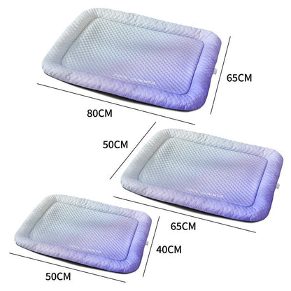 🐾❄️ PROMO -50% ! Tapis Rafraîchissant Chien Chat « Ice Silk » – Technologie Absorption Chaleur Supérieure, Rembourrage PP Nuage, Antidérapant, Facile à Laver · 3 Coloris · S à XL ✨