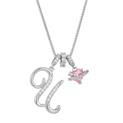 💖Dernier jour : 50 % de réduction ✨ Collier avec pendentif lettre de A à Z et trois breloques🎀