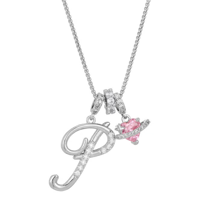 💖Dernier jour : 50 % de réduction ✨ Collier avec pendentif lettre de A à Z et trois breloques🎀