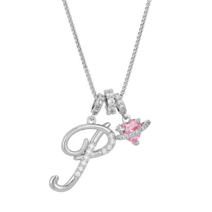 💖Dernier jour : 50 % de réduction ✨ Collier avec pendentif lettre de A à Z et trois breloques🎀