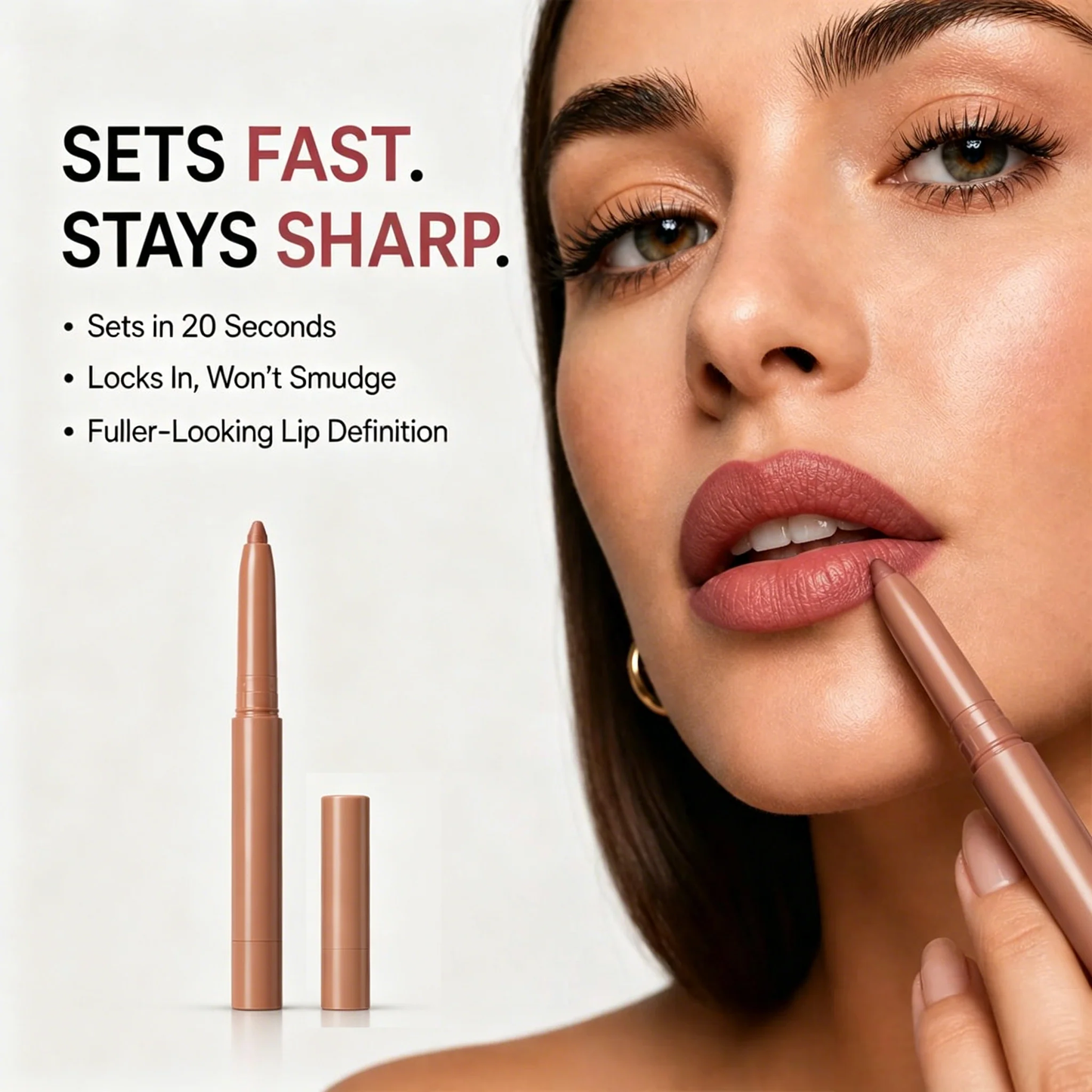🔥Stylo crayon à lèvres double embout à base de peptides
