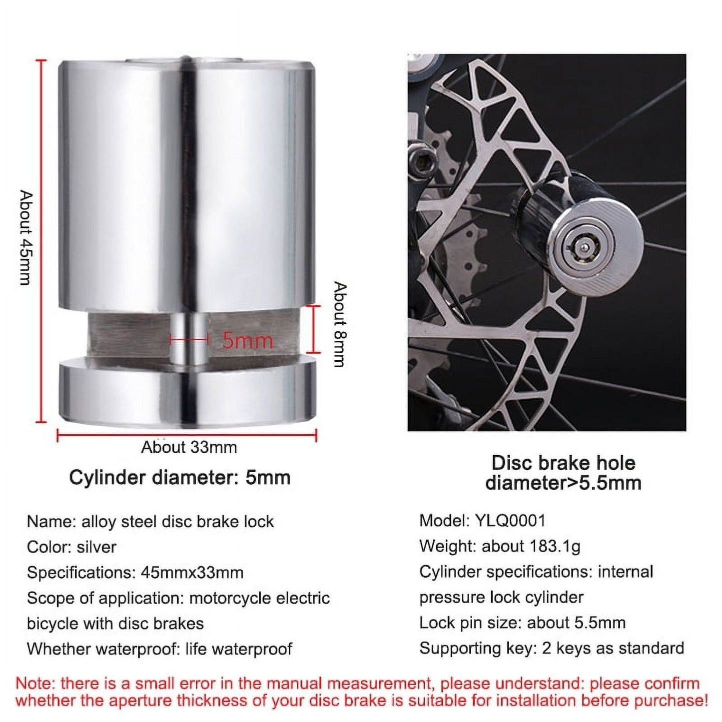 🔒Serrure à disque antivol pour motocyclett