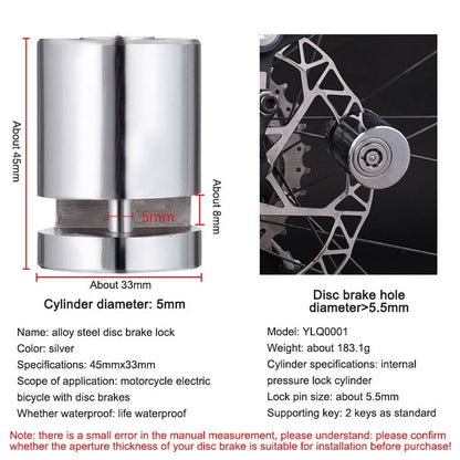 🔒Serrure à disque antivol pour motocyclett
