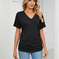 💕Soldes d'été🌷Tops pour dames à col en V, couleur unie, amples(🔥50 % de réduction)