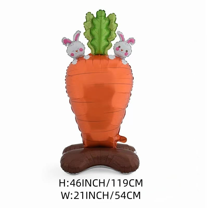 🐰 50% DE RÉDUCTION ! 🎉 Ballons 3D sur Pied pour Pâques – Géants Lapin/Carotte/Poussin/Œuf – Décoration Festive, Gonflage à l'Air & Parfait pour Enfants/Jardin 🌷