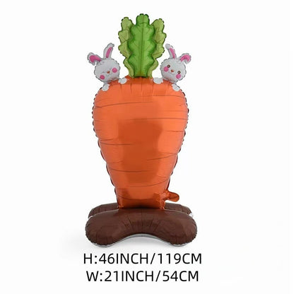🐰 50% DE RÉDUCTION ! 🎉 Ballons 3D sur Pied pour Pâques – Géants Lapin/Carotte/Poussin/Œuf – Décoration Festive, Gonflage à l'Air & Parfait pour Enfants/Jardin 🌷