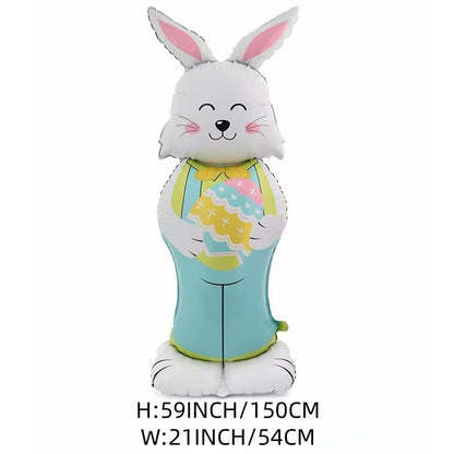 🐰 50% DE RÉDUCTION ! 🎉 Ballons 3D sur Pied pour Pâques – Géants Lapin/Carotte/Poussin/Œuf – Décoration Festive, Gonflage à l'Air & Parfait pour Enfants/Jardin 🌷
