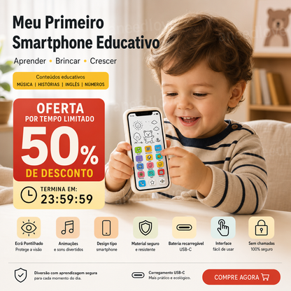 📱 50% DE DESCONTO – Smartphone Educativo para Crianças | Pedagógico, protege os olhos & ideal para aprendizagem ✨👶