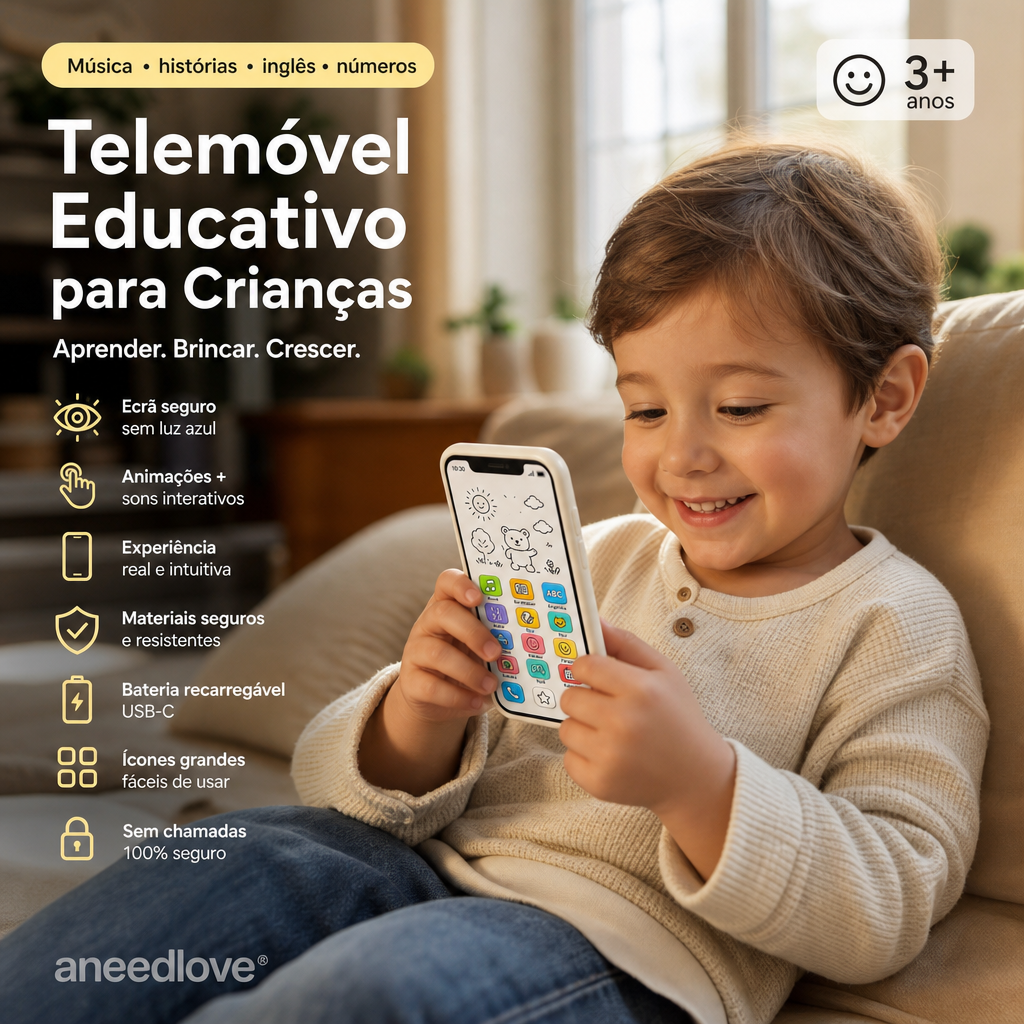 📱 50% DE DESCONTO – Smartphone Educativo para Crianças | Pedagógico, protege os olhos & ideal para aprendizagem ✨👶