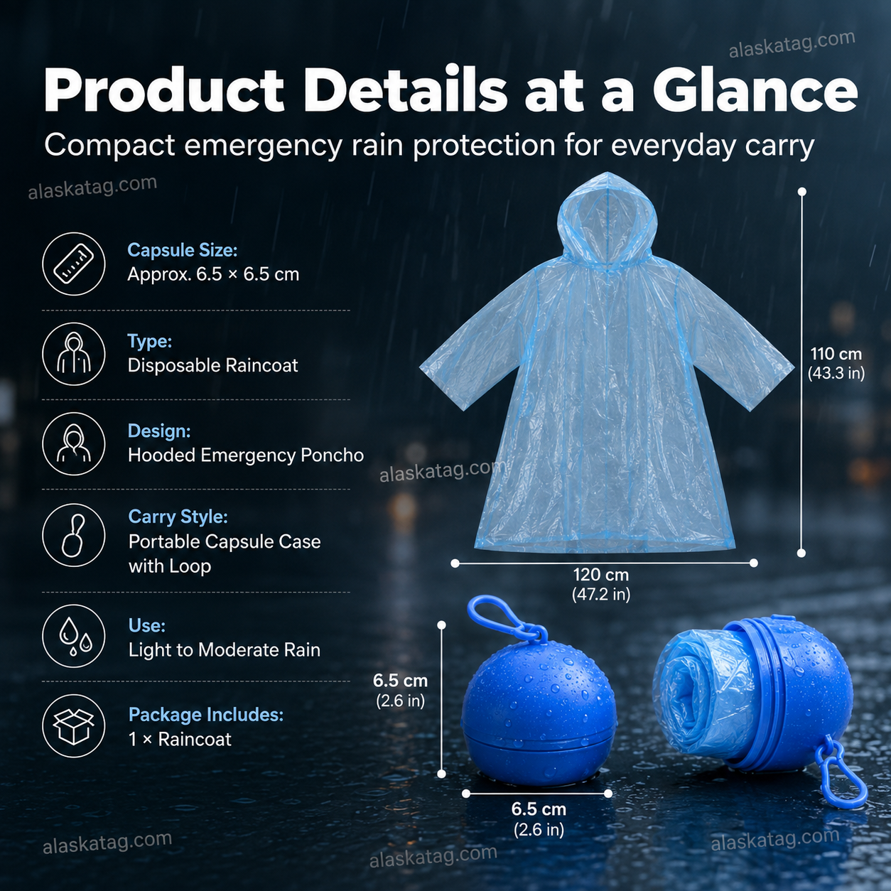 🌧️ Imperméable jetable de poche pour les averses inattendues