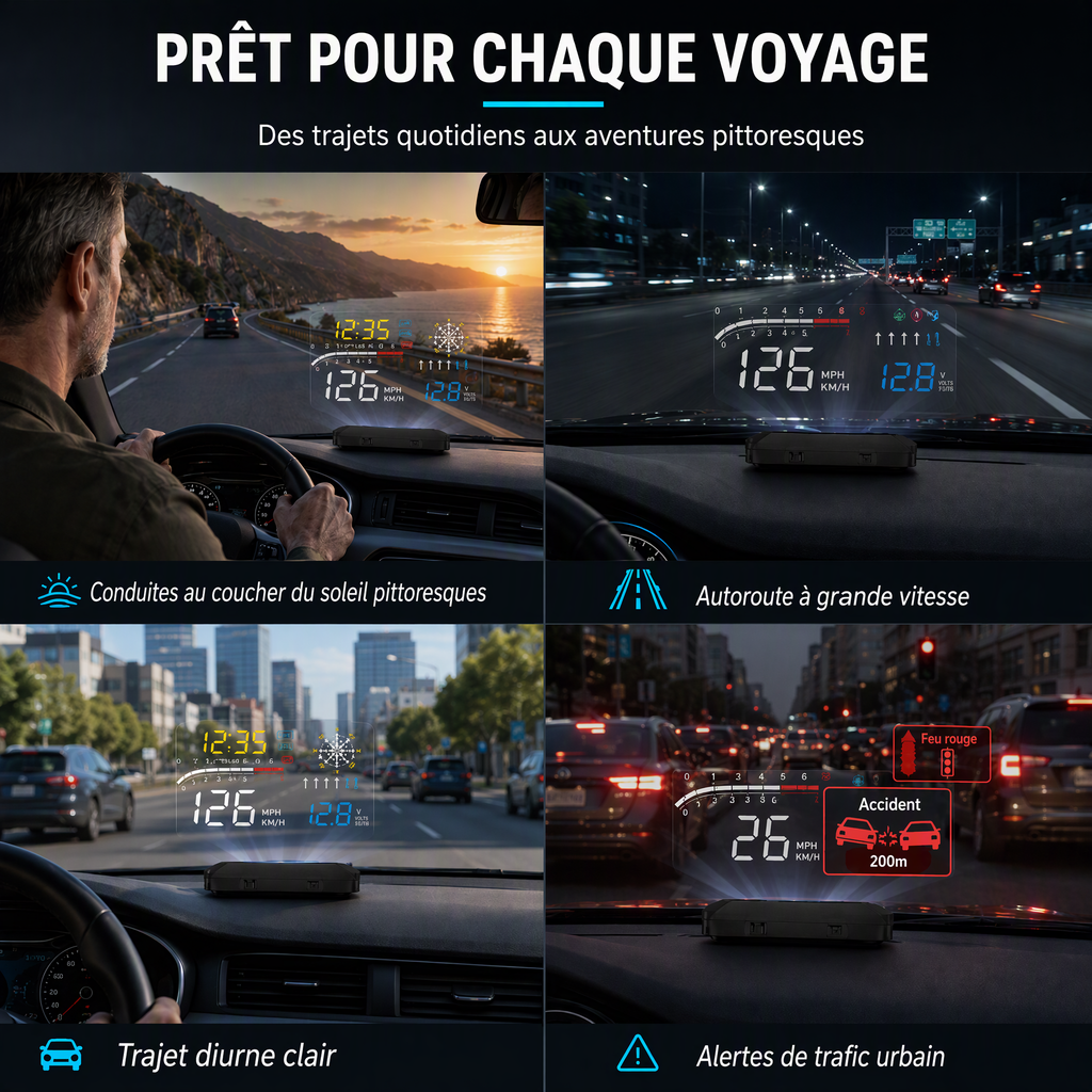 🛒🚘 Affichage tête haute universel pour voitures – technologie et sécurité à chaque trajet. Commandez maintenant !