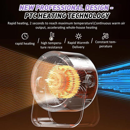 🔥 50% DE RÉDUCTION ! ❄️ Chauffage Instantané Portable – Mini Bureau & Extérieur, Chauffage Rapide & Économe ⚡✨