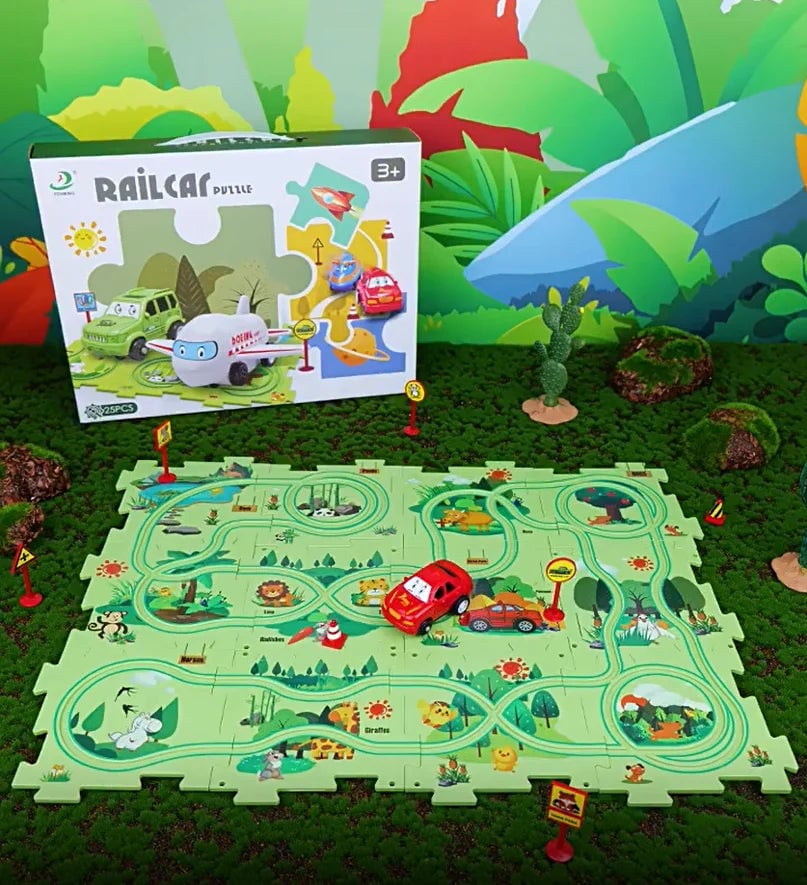 🔥Jeu de puzzle éducatif pour enfants Voiture sur rails🧩
