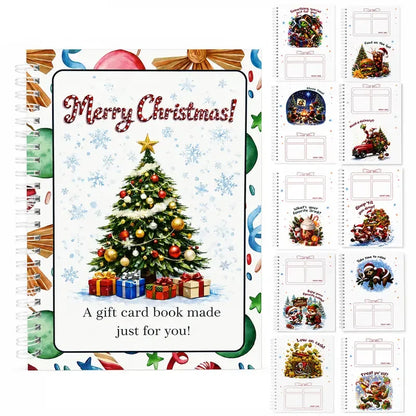 🔥🎁50 % DE RÉDUCTION !!! - Prêt pour Noël ! 🎅 Carnet de cartes-cadeaux de Noël - 👍 Carnet de cartes-cadeaux de Noël à reliure spirale à faire soi-même