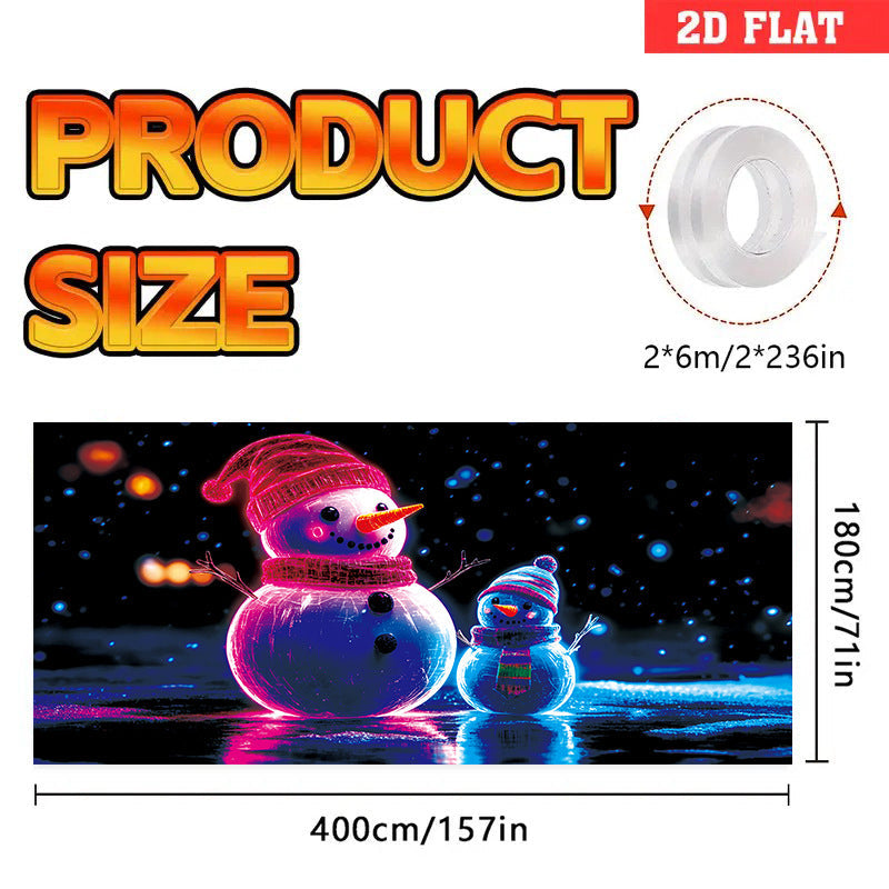 🎇🚪Bannière de Noël pour porte de garage activée par les UV, brille dans le noir🔥🎉