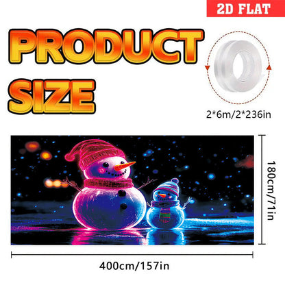 🎇🚪Bannière de Noël pour porte de garage activée par les UV, brille dans le noir🔥🎉