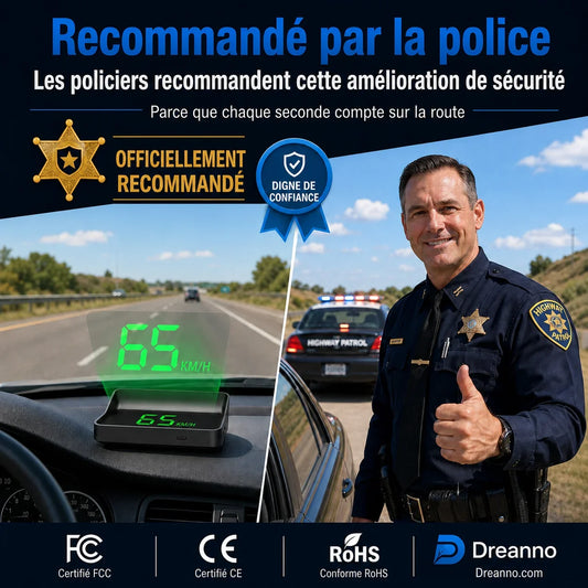 Affichage tête haute (HUD) GPS automobile Compteur de vitesse numérique