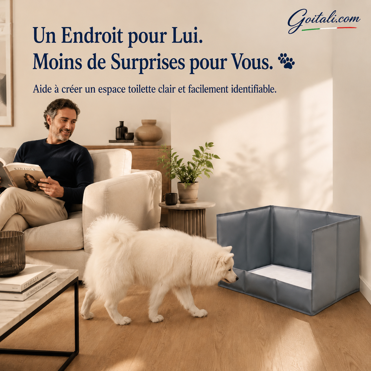 🐾 Toilette pour chiens avec 3 parois anti‑éclaboussures ✨ Protège le sol et les murs, pliable et gain de place