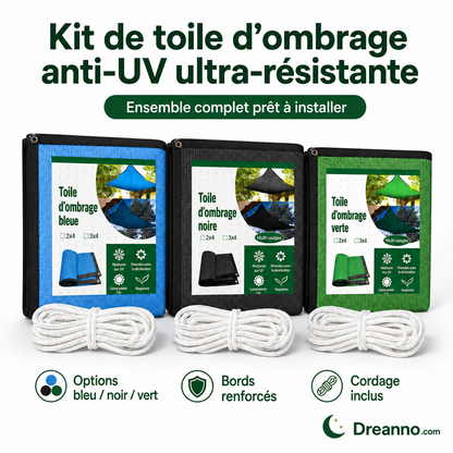 Voile d'ombrage anti-UV, auvent rectangulaire