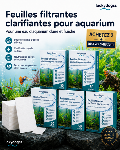 🐠 1 acheté, 1 offert ! ✨ FEUILLES CLARIFIANTES POUR AQUARIUM - Une eau cristalline en 24 heures, élimine les odeurs et les impuretés, sans danger pour tous les poissons et toutes les plantes 🌿🔮