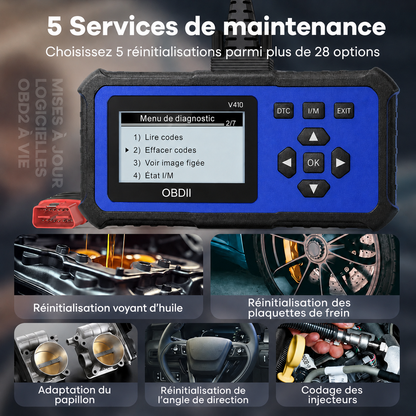 🔧🚗 49 % de réduction ⚡ Scanner OBD2 professionnel – Diagnostic complet, effacement 1 clic & 8 langues ! Compatible tous véhicules 1996+ 📊💡