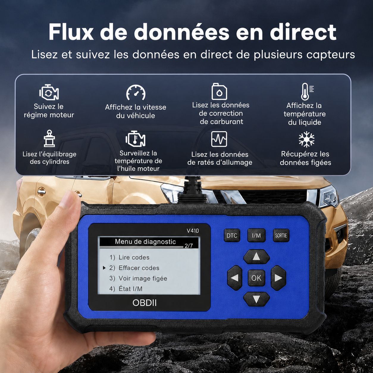 🔧🚗 49 % de réduction ⚡ Scanner OBD2 professionnel – Diagnostic complet, effacement 1 clic & 8 langues ! Compatible tous véhicules 1996+ 📊💡