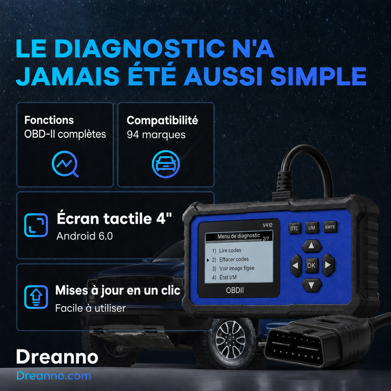 🔧🚗 49 % de réduction ⚡ Scanner OBD2 professionnel – Diagnostic complet, effacement 1 clic & 8 langues ! Compatible tous véhicules 1996+ 📊💡