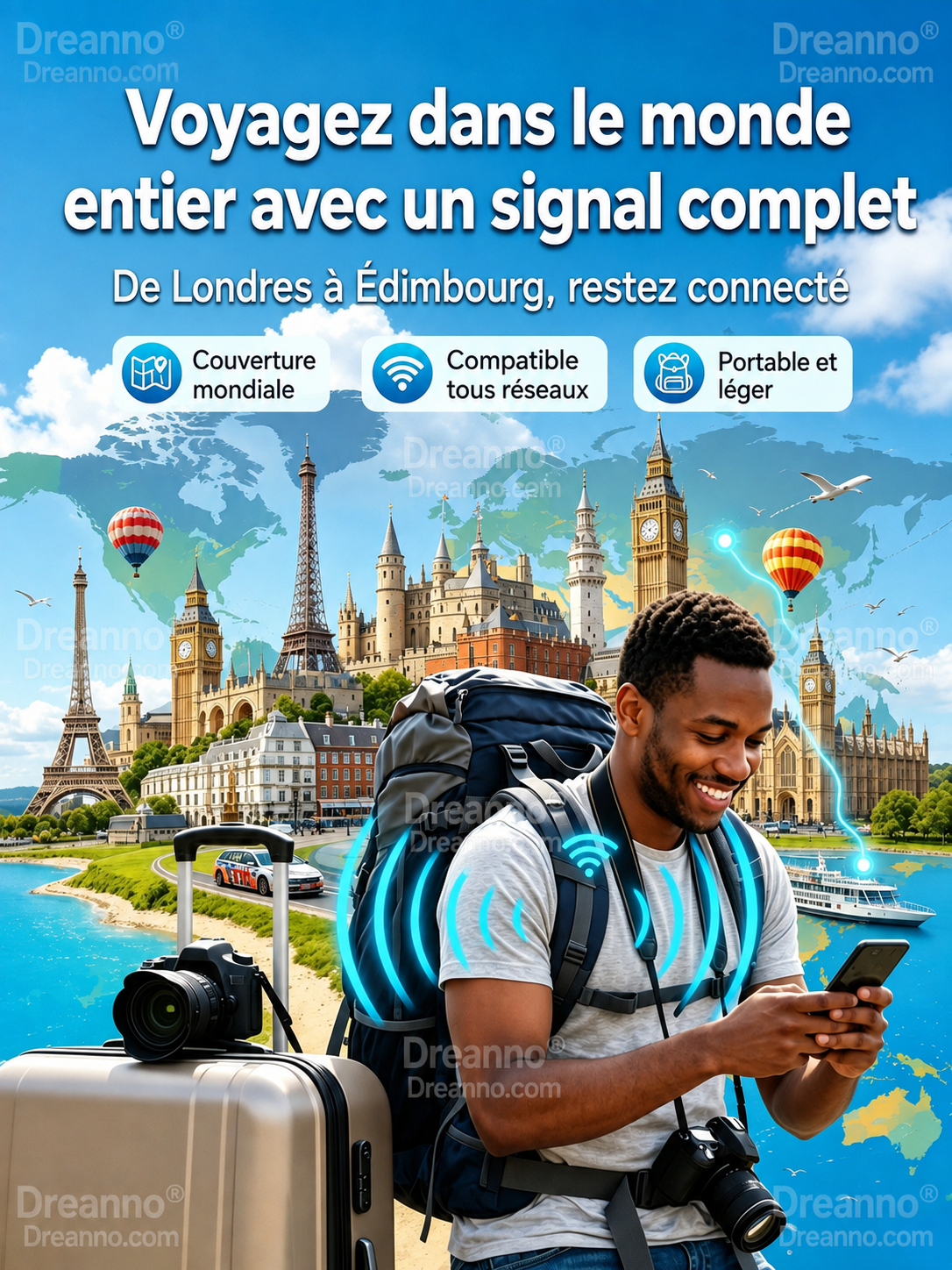 🥳📶 Offre promotionnelle à durée limitée ! 50 000 unités vendues ! Wi-Fi portable sans contrat, branchez et utilisez n’importe où, n’importe quand.