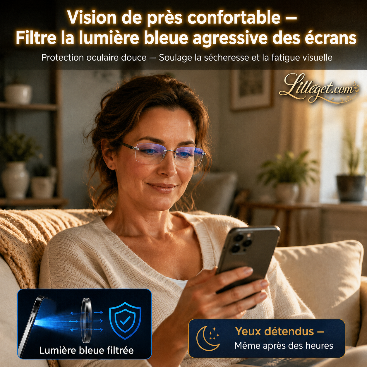 👓 Lunettes de lecture à double usage ✨ - Verres en saphir | Protection contre la lumière bleue | Dioptries de +1,00 à +4,00 | Noir et marron